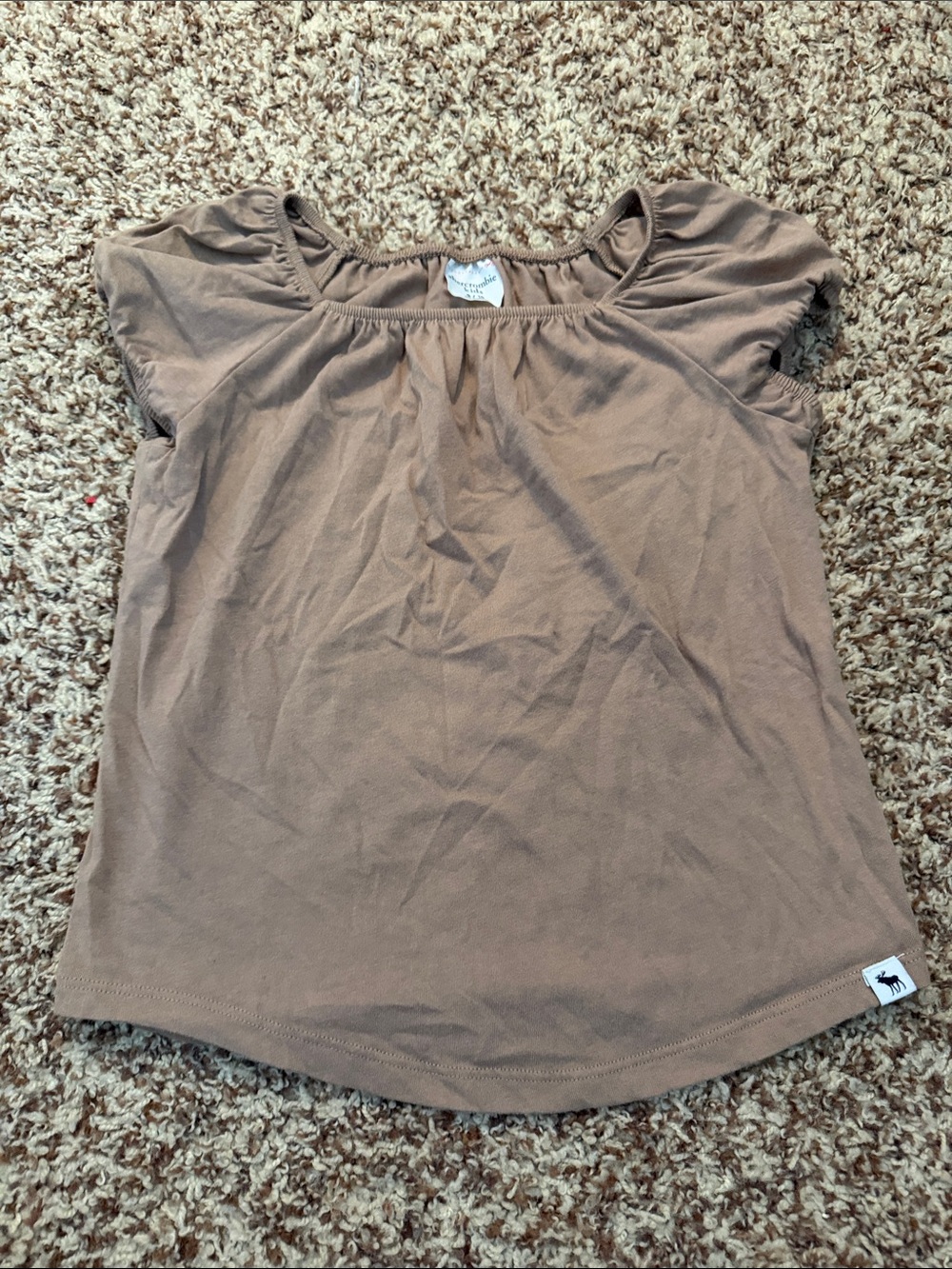 Abercrombie kids girls 9/10 taupe brown short sleeve top